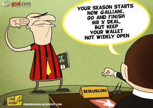 Cartoon: X file (medium) by omomani tagged silvio,berlusconi,galliani,ac,milan,italy,serie,playboy,files,soccer,football,calcio