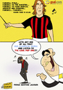 Cartoon: A Farewell to Pirlo (small) by omomani tagged pirlo,galliani,kevin,prince,boateng,michael,jackson,ac,milan