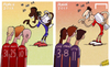 Cartoon: Bayern revenge in Super Cup (small) by omomani tagged arjen,robben,ashley,cole,bastian,schweinsteiger,bayern,munich,champions,league,chelsea,drogba,lampard,oscar,suarez,super,cup,thomas,muller