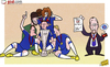 Cartoon: Benitez bolsters CV (small) by omomani tagged branislav,ivanovic,cech,chelsea,david,luiz,europa,league,lampard,rafael,benitez,ramires,torres