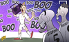 Cartoon: Benzema not affected by boos (small) by omomani tagged benzema,real,madrid,ronaldo,zinedine,zidane