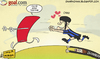 Cartoon: Chivus Love (small) by omomani tagged chivu,leonardo,inter,milan,serie,italy,romania,brazil,red,card,football