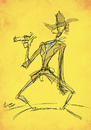 Cartoon: High Plains Drifter (small) by omomani tagged clint,eastwood,cowboy,west,westren,the,stranger