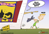 Cartoon: Hleb to Wolfsburg (small) by omomani tagged hleb,berlarus,barcelona,wolsburg,la,liga,spain,germany,belarus,bundesligala