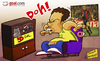 Cartoon: Messi gobbles up Ronalos record (small) by omomani tagged barcelona,brazil,la,liga,messi,ronaldo,spain