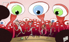 Cartoon: One thousand eyes on Real Madrid (small) by omomani tagged benzema,di,maria,gareth,bale,isco,la,liga,real,madrid