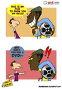 Cartoon: Pele Movie and Messi (small) by omomani tagged argentina,barcelona,brazil,dvd,film,la,liga,messi,movie,pele,spain