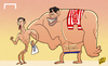 Cartoon: Perfect Atletico flex (small) by omomani tagged atletico,madrid,cristiano,ronaldo,diego,costa,real