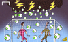 Cartoon: Raining goals (small) by omomani tagged buffon,confederations,cup,eiji,kawashima,italy,japan