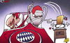 Cartoon: Ribery sleeps with CL trophy (small) by omomani tagged bayern,munich,champions,league,ribery