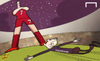 Cartoon: Ronaldo stops USA in their track (small) by omomani tagged cristiano,ronaldo,klinsmann,portugal,usa,world,cup,2014