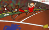 Cartoon: sprint for the finish (small) by omomani tagged aguero,antonio,valencia,balotelli,england,ferguson,manchester,city,united,mancini,premier,league,rooney