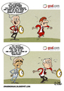 Cartoon: TIMES in the Premier League (small) by omomani tagged sir,alex,ferguson,dalglish,mancini,manchester,city,united,liverpool,premier,league,england,italy,scotland