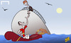 Cartoon: Van Persie rescues sinking Moyes (small) by omomani tagged champions,league,manchester,united,moyes,van,persie