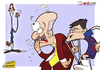 Cartoon: Villas injury and Fernando Torr (small) by omomani tagged barcelona,chelsea,del,bosque,england,euro,cup,la,liga,premier,league,spain,torres,villa