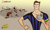 Cartoon: Zanetti beats AC Milan (small) by omomani tagged ac,milan,argentina,brazil,ibrahimovic,inter,italy,kaka,pato,serie,shevchenko,sweden,ukraine,zanetti