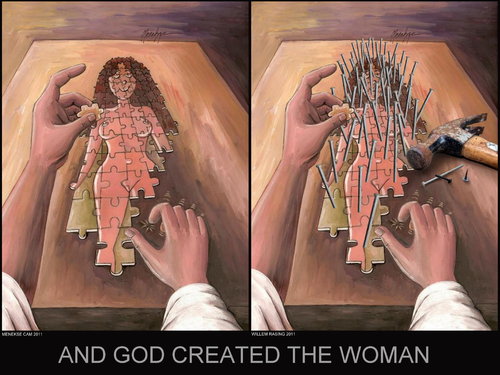 Cartoon: ... and God created woman! (medium) by willemrasingart tagged woman