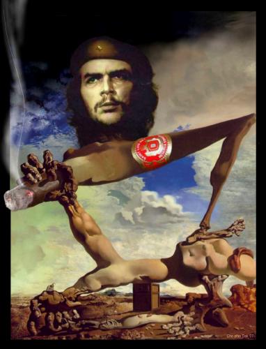 Cartoon: Surrealistic Cuban cigarsmoker (medium) by willemrasingart tagged cuba,