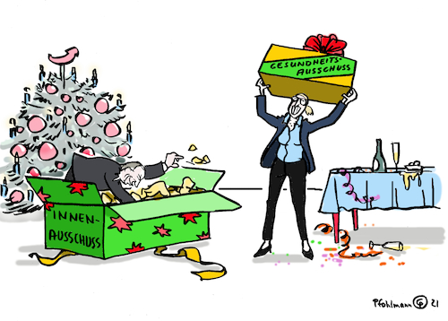 Cartoon: AfD-Geschenke (medium) by Pfohlmann tagged afd,bundestag,geschenke,weihnachten,weihnachtsgeschenk,gesundheitsausschuss,innenausschuss,ausschussvorsitz,ampel,ampelkoalition,bundesregierung,weidel,chrupalla,posten,ämter,afd,bundestag,geschenke,weihnachten,weihnachtsgeschenk,gesundheitsausschuss,innenausschuss,ausschussvorsitz,ampel,ampelkoalition,bundesregierung,weidel,chrupalla,posten,ämter