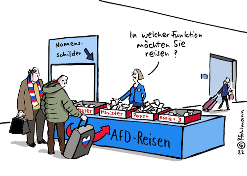 Cartoon: AfD-Reisen (medium) by Pfohlmann tagged afd,russland,ukraine,reise,funktion,demokratie,abgeordnete,putin,afd,russland,ukraine,reise,funktion,demokratie,abgeordnete,putin