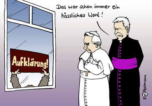 Cartoon: Aufklärung (medium) by Pfohlmann tagged katholisch,kirche,katholische,papst,benedikt,sexueller,missbrauch,skandal,gänswein,sekretär,aufklärung,katholisch,kirche,katholische,papst,benedikt,sexueller missbrauch,mißbrauch,skandal,sekretär,aufklärung,religion,sexueller,missbrauch