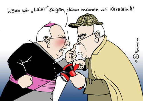 Cartoon: Aufklärungskerzlein (medium) by Pfohlmann tagged karikatur,cartoon,color,farbe,2013,deutschland,kirche,missbrauch,sexueller,kindesmissbrauch,untersuchung,pfeiffer,kriminologisches,institut,niedersachsen,aufklärung,katholisch,katholiken,bischof,bischöfe,bischofskonferenz,vertrag,ende,wissenschaft,aufarbeitung,sherlock,holmes,licht,kerze,kerzlein,taschenlampe,karikatur,cartoon,color,farbe,2013,deutschland,kirche,missbrauch,sexueller,kindesmissbrauch,untersuchung,pfeiffer,kriminologisches,institut,niedersachsen,aufklärung,katholisch,katholiken,bischof,bischöfe,bischofskonferenz,vertrag,ende,wissenschaft,aufarbeitung,sherlock,holmes,licht,kerze,kerzlein,taschenlampe