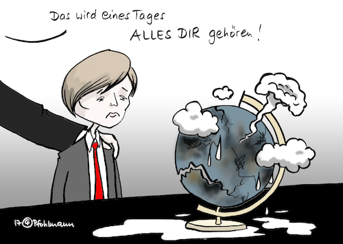 Cartoon: Barron Trump erbt (medium) by Pfohlmann tagged 2017,karikatur,cartoon,color,farbe,usa,global,welt,trump,präsident,sohn,barron,erbt,erbe,globus,erde,zerstörung,klimawandel,klima,krieg,atomkrieg,2017,karikatur,cartoon,color,farbe,usa,global,welt,trump,präsident,sohn,barron,erbt,erbe,globus,erde,zerstörung,klimawandel,klima,krieg,atomkrieg