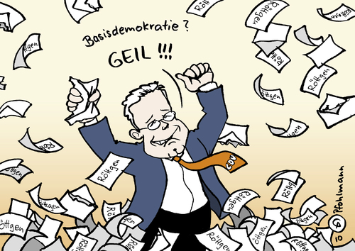 Cartoon: Basisdemokratie (medium) by Pfohlmann tagged cdu,röttgen,nrw,nordrhein,westfalen,vorsitz,vorsitzender,mitgliederbefragung,basisdemokratie,cdu,röttgen,nrw,nordrhein,westfalen,vorsitz,vorsitzender,mitgliederbefragung,basisdemokratie,demokratie