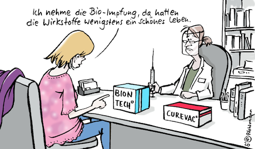 Cartoon: Bio-Impfung (medium) by Pfohlmann tagged 2020,corona,coronavirus,covid19,pandemie,impfung,biontech,curevac,impfen,bio,öko,tierhaltung,arzt,ärztin,medizin,gesundheit,krankheit,sprechstunde,immunität,immun,forschung,2020,corona,coronavirus,covid19,pandemie,impfung,biontech,curevac,impfen,bio,öko,tierhaltung,arzt,ärztin,medizin,gesundheit,krankheit,sprechstunde,immunität,immun,forschung