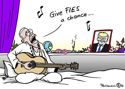 Cartoon: Chance für Trump (medium) by Pfohlmann tagged karikatur,cartoon,2016,color,farbe,usa,trump,präsident,obama,abschied,give,peace,fies,chance,republikaner,gitarre,john,lennon,sänger,lied,karikatur,cartoon,2016,color,farbe,usa,trump,präsident,obama,abschied,give,peace,fies,chance,republikaner,gitarre,john,lennon,sänger,lied