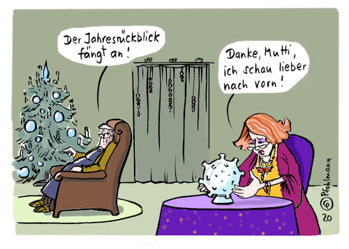 Cartoon: Corona-Kugel (medium) by Pfohlmann tagged 2020,corona,coronavirus,pandemie,glaskugel,zukunft,jahreswechsel,prognose,impfung,vorhersage,jahresrückblick,rückblick,vergangenheit,2020,corona,coronavirus,pandemie,glaskugel,zukunft,jahreswechsel,prognose,impfung,vorhersage,jahresrückblick,rückblick,vergangenheit