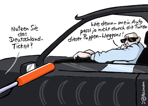 Cartoon: D-Ticket SUV (medium) by Pfohlmann tagged deutschlandticket,nahverkehr,öpnv,bus,bahn,verkehr,verkehrspolitik,suv,auto,autofahrer,deutschlandticket,nahverkehr,öpnv,bus,bahn,verkehr,verkehrspolitik,suv,auto,autofahrer