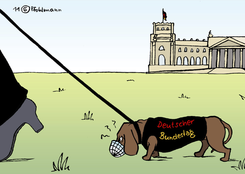 Cartoon: Dackelparlament (medium) by Pfohlmann tagged 2011,farbe,color,karikatur,berlin,glaskuppel,kuppel,maulkorb,leine,hundeleine,hündchen,hund,widerstand,regierung,mitsprache,rettungsschirm,rettung,euro,abgeordnete,parlament,reichstag,bundestag,dackel,kanzlerin,bundeskanzlerin,deutschland,deutschland,bundeskanzlerin,2011,dackel,bundestag,reichstag,parlament,kanzlerin,euro,rettungsschirm,rettung,abgeordnete