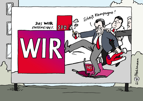 Cartoon: das WIR der SPD (medium) by Pfohlmann tagged karikatur,cartoon,color,farbe,2013,deutschland,spd,kampagne,müntefering,bundestagswahl,plakat,kritik,wahlkampf,bundestagswahlkampf,plakatwand,steinmeier,gabriel,karikatur,cartoon,color,farbe,2013,deutschland,spd,kampagne,müntefering,bundestagswahl,plakat,kritik,wahlkampf,bundestagswahlkampf,plakatwand,steinmeier,gabriel