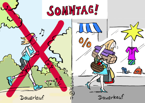 Cartoon: Dauerkauf (medium) by Pfohlmann tagged karikatur,cartoon,2017,color,farbe,deutschland,sonntag,sonntagsöffnungszeiten,öffnungszeiten,handel,shopping,verkaufsoffen,freigabe,liberalisierung,gewerkschaften,kirche,dauerlauf,jogging,freizeit,wochenende,konsum,stress,dauerkauf,kunden,ruhe,pause,warenhäuser,forderung,karikatur,cartoon,2017,color,farbe,deutschland,sonntag,sonntagsöffnungszeiten,öffnungszeiten,handel,shopping,verkaufsoffen,freigabe,liberalisierung,gewerkschaften,kirche,dauerlauf,jogging,freizeit,wochenende,konsum,stress,dauerkauf,kunden,ruhe,pause,warenhäuser,forderung