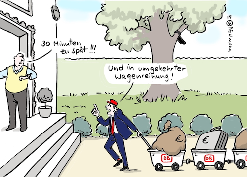 Cartoon: DB Geldwagenreihung (medium) by Pfohlmann tagged 2019,db,deutsche,bahn,geld,beraterverträge,vorstände,wagenreihung,umgekehrte,verspätung,zugverspätung,2019,db,deutsche,bahn,geld,beraterverträge,vorstände,wagenreihung,umgekehrte,verspätung,zugverspätung