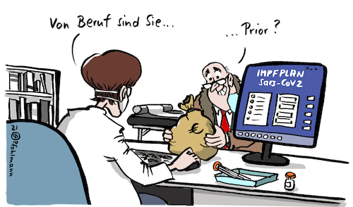 Cartoon: Der Prior (medium) by Pfohlmann tagged pandemie,corona,coronavirus,covid19,impfen,impfung,arzt,ärztin,hausarzt,prior,priorisierung,bestechung,korruption,impfstrategie,gesundheit,krankheit,medizin,immun,immunität,pandemie,corona,coronavirus,covid19,impfen,impfung,arzt,ärztin,hausarzt,prior,priorisierung,bestechung,korruption,impfstrategie,gesundheit,krankheit,medizin,immun,immunität