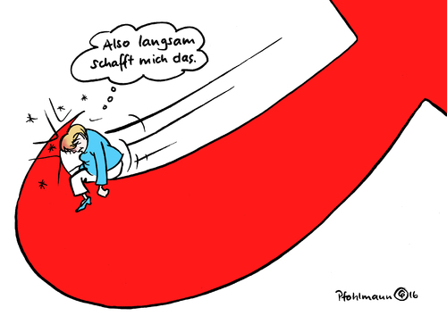 Cartoon: Es schafft mich (medium) by Pfohlmann tagged karikatur,cartoon,2016,color,farbe,deutschland,landtagswahlen,mecklenburg,vorpommern,afd,wahlsieg,pfeil,logo,wir,schaffen,das,schafft,mich,umfragen,beliebtheit,absturz,kritik,cdu,flüchtlingspolitik,karikatur,cartoon,2016,color,farbe,deutschland,landtagswahlen,mecklenburg,vorpommern,afd,wahlsieg,pfeil,logo,wir,schaffen,das,schafft,mich,umfragen,beliebtheit,absturz,kritik,cdu,flüchtlingspolitik