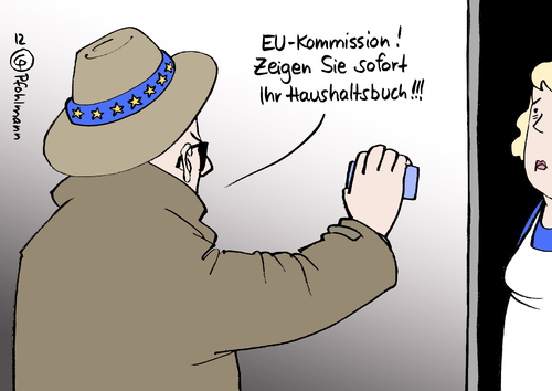 Cartoon: EU Kommissar (medium) by Pfohlmann tagged karikatur,cartoon,color,farbe,2012,eu,europa,kommission,kommissar,eurokrise,schäuble,vorschlag,finanzkrise,haushalt,haushaltspolitik,kontrolle,macht,euro,karikatur,cartoon,color,farbe,2012,eu,europa,kommission,kommissar,eurokrise,schäuble,vorschlag,finanzkrise,haushalt,haushaltspolitik,kontrolle,macht,euro