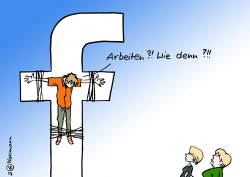 Cartoon: facebook Kreuz (medium) by Pfohlmann tagged karikatur,cartoon,color,farbe,2013,deutschland,merkel,bundeskanzlerin,kreuz,gekreuzigt,facebook,jugendarbeitslosigkeit,europa,von,der,leyen,arbeitsminister,arbeitsministerin,jugend,jugendliche,soziale,netzwerke,internet,handy,online,aufgeräumt,beschäftigt,arbeitslos,krise,gipfel,eu,abhängigkeit,abhängig,sucht,kreuzigung,karikatur,cartoon,color,farbe,2013,deutschland,merkel,bundeskanzlerin,kreuz,gekreuzigt,facebook,jugendarbeitslosigkeit,europa,von,der,leyen,arbeitsminister,arbeitsministerin,jugend,jugendliche,soziale,netzwerke,internet,handy,online,aufgeräumt,beschäftigt,arbeitslos,krise,gipfel,eu,abhängigkeit,abhängig,sucht,kreuzigung