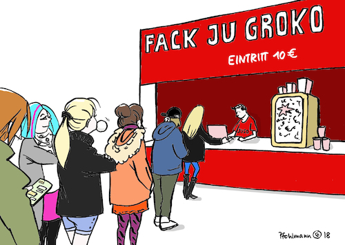 Cartoon: Fack Ju GroKo (medium) by Pfohlmann tagged karikatur,cartoon,color,farbe,2018,deutschland,spd,juso,jugendorganisation,fack,ju,göthe,groko,große,koalition,gegner,eintritt,eintritte,neueintritte,partei,basis,parteimitglieder,mitgliederbefragung,kino,film,kühnert,mitglieder,neumitglieder,deadline,masseneintritte,10,zehn,euro,mitgliedsbeitrag,karikatur,cartoon,color,farbe,2018,deutschland,spd,juso,jugendorganisation,fack,ju,göthe,groko,große,koalition,gegner,eintritt,eintritte,neueintritte,partei,basis,parteimitglieder,mitgliederbefragung,kino,film,kühnert,mitglieder,neumitglieder,deadline,masseneintritte,10,zehn,euro,mitgliedsbeitrag