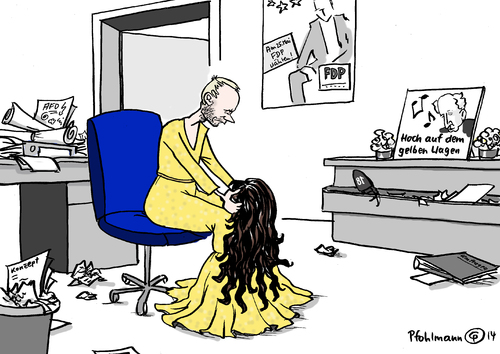 Cartoon: FDP EuroContest (medium) by Pfohlmann tagged karikatur,cartoon,color,farbe,2014,deutschland,fdp,lindner,europa,europawahl,song,contest,conchita,wurst,österreich,sieger,gewinner,travestie,transvestit,perücke,kleid,walter,scheel,hoch,auf,dem,gelben,wagen,lp,platte,wettbewerb,karikatur,cartoon,color,farbe,2014,deutschland,fdp,lindner,europa,europawahl,song,contest,conchita,wurst,österreich,sieger,gewinner,travestie,transvestit,perücke,kleid,walter,scheel,hoch,auf,dem,gelben,wagen,lp,platte,wettbewerb