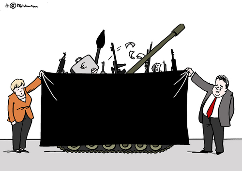 Cartoon: Geheim-Waffen (medium) by Pfohlmann tagged karikatur,cartoon,2014,color,farbe,deutschland,waffenexporte,bundesregierung,bundesverfassungsgericht,verfassungsgericht,klage,grüne,merkel,gabriel,bundeskanzlerin,wirtschaftsminister,waffengeschäfte,transparenz,parlament,mitsprache,geheim,geheimhaltung,karikatur,cartoon,2014,color,farbe,deutschland,waffenexporte,bundesregierung,bundesverfassungsgericht,verfassungsgericht,klage,grüne,merkel,gabriel,bundeskanzlerin,wirtschaftsminister,waffengeschäfte,transparenz,parlament,mitsprache,geheim,geheimhaltung