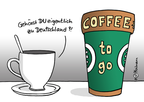 Cartoon: Gehörst DU dazu? (medium) by Pfohlmann tagged karikatur,cartoon,2016,color,deutschland,islam,debatte,gehört,zu,religion,muslime,religionsfreiheit,coffee,to,go,zugehörigkeit,kaffee,becher,denglisch,englisch,tasse,kultur,einwanderung,migration,karikatur,cartoon,2016,color,deutschland,islam,debatte,gehört,zu,religion,muslime,religionsfreiheit,coffee,to,go,zugehörigkeit,kaffee,becher,denglisch,englisch,tasse,kultur,einwanderung,migration