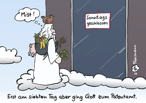 Cartoon: Gott beim Patentamt (medium) by Pfohlmann tagged gott,schöpfer,schöpfung,patent,patentamt,brokkoli,patentschutz,antrag,gott,schöpfer,schöpfung,patent,patentamt,brokkoli,patentschutz,antrag,religion,himmel