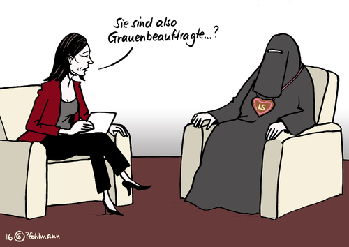 Cartoon: Grauenbeauftragte (medium) by Pfohlmann tagged karikatur,cartoon,2016,color,farbe,deutschland,anne,will,talkshow,illi,nikab,schleier,islam,vollverschleierung,frauenbeauftragte,grauenbeauftragte,is,propaganda,terrorismus,moderatorin,fernsehen,tv,schweiz,islamismus,karikatur,cartoon,2016,color,farbe,deutschland,anne,will,talkshow,illi,nikab,schleier,islam,vollverschleierung,frauenbeauftragte,grauenbeauftragte,is,propaganda,terrorismus,moderatorin,fernsehen,tv,schweiz,islamismus