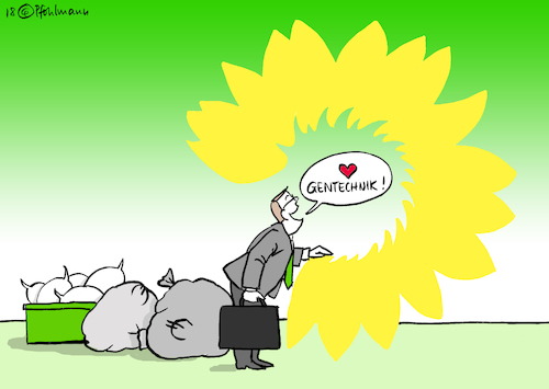 Cartoon: Grüne und Gentechnik (medium) by Pfohlmann tagged karikatur,cartoon,color,farbe,2018,deutschland,grüne,partei,parteiprogramm,programm,reform,gentechnik,lobby,wirtschaft,pflanzen,landwirtschaft,umdenken,standpunkt,überarbeitung,karikatur,cartoon,color,farbe,2018,deutschland,grüne,partei,parteiprogramm,programm,reform,gentechnik,lobby,wirtschaft,pflanzen,landwirtschaft,umdenken,standpunkt,überarbeitung