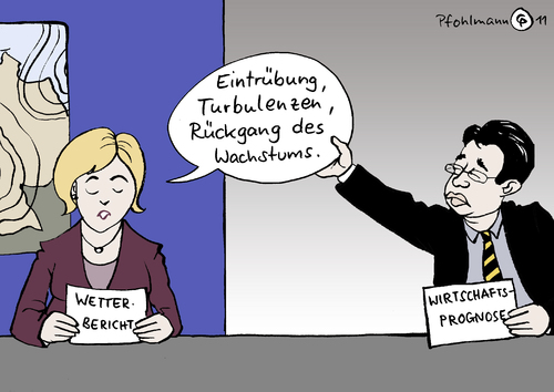 Cartoon: Herbstnachrichten (medium) by Pfohlmann tagged karikatur,col,farbe,2011,deutschland,herbstgutachten,wetterbericht,wirtschaftsgutachten,wirtschaft,wachstum,rösler,wirtschaftsminister,nachrichten,tv,fernsehen,fernsehnachrichten,herbst,2011,deutschland,wetterbericht,wirtschaftsgutachten,wirtschaft,wachstum,rösler,wirtschaftsminister,nachrichten,tv,fernsehen,fernsehnachrichten