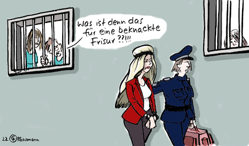 Cartoon: Kailis Frisur (medium) by Pfohlmann tagged kaili,eu,korruption,bestechung,bargeld,geldwäsche,untersuchungshaft,gefängnis,knast,gefangene,häftlinge,frauenknast,frauengefängnisfrisur,katar,haft,kaili,eu,korruption,bestechung,bargeld,geldwäsche,untersuchungshaft,gefängnis,knast,gefangene,häftlinge,frauenknast,frauengefängnisfrisur,katar,haft