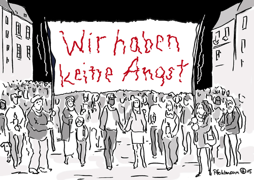 Cartoon: Keine Angst (medium) by Pfohlmann tagged karikatur,cartoon,2015,color,farbe,frankreich,angst,keine,demo,demonstration,panik,paris,terror,anschläge,bombenanschläge,terroranschläge,attentat,attentate,is,franzosen,europa,europäer,einschüchterung,karikatur,cartoon,2015,color,farbe,frankreich,angst,keine,demo,demonstration,panik,paris,terror,anschläge,bombenanschläge,terroranschläge,attentat,attentate,is,franzosen,europa,europäer,einschüchterung